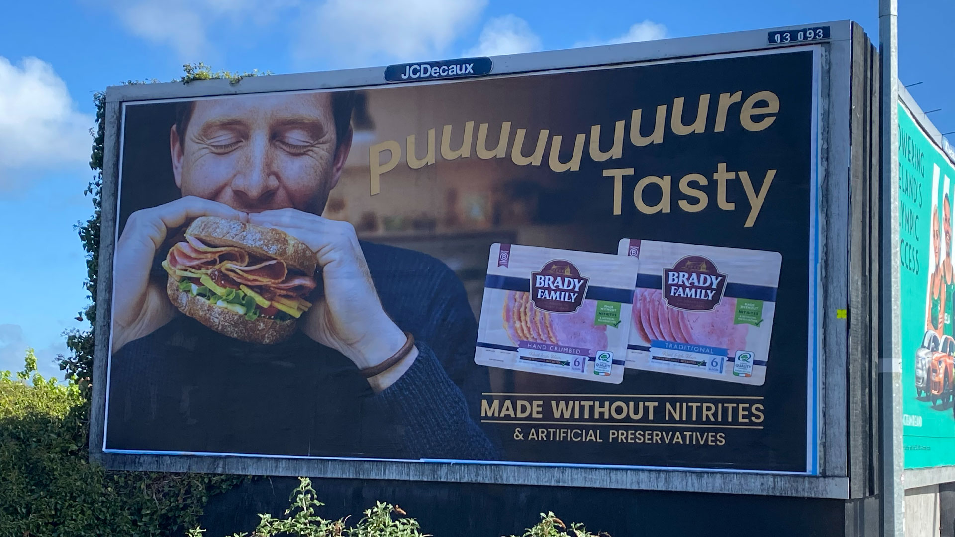 Pure Tasty OOH campaign for Brady Family by Bloom